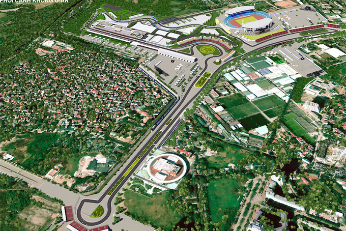 Phối cảnh 3D tổng thể đường đua F1 tại Việt Nam