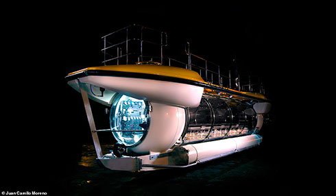 Tàu ngầm Triton Deepview24 có thể đưa 24 hành khách lặn tới độ sâu lên tới 100m và mang tới tầm nhìn tuyệt đẹp nhờ cửa sổ  "panaroma " siêu rộng.