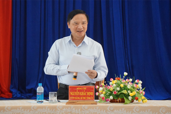 Ông Nguyễn Khắc Định phát biểu tại buổi làm việc