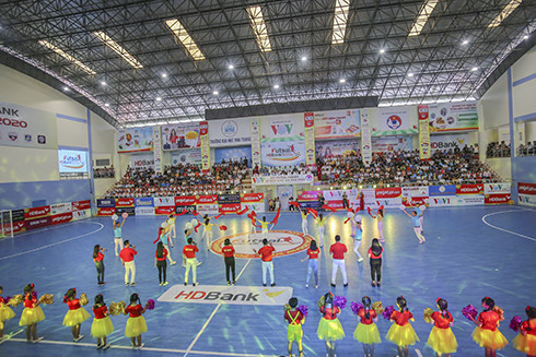 Quang cảnh buổi lễ khai mạc vòng chung kết giải Futsal HDBank vô địch quốc gia 2020.
