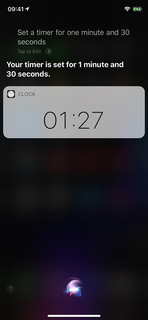 Sử dụng Siri để thiết lập Timer 