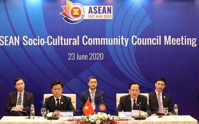 Đoàn Việt Nam tham dự Hội nghị trực tuyến Hội đồng Cộng đồng Văn hóa - Xã hội ASEAN lần thứ 23 (Ảnh: Molisa).