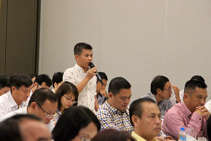Đại diện Hiệp hội Du lịch Khánh Hòa phát biểu tại hội nghị.
