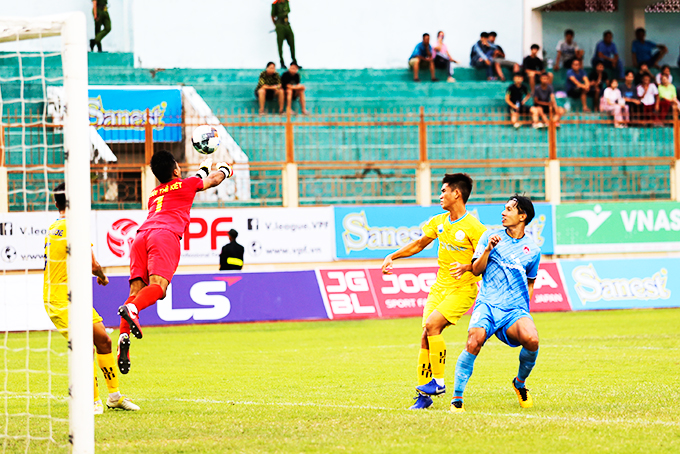 Đội bóng Sanna Khánh Hòa - Biển Việt Nam trong một trận đấu ở mùa giải năm nay.