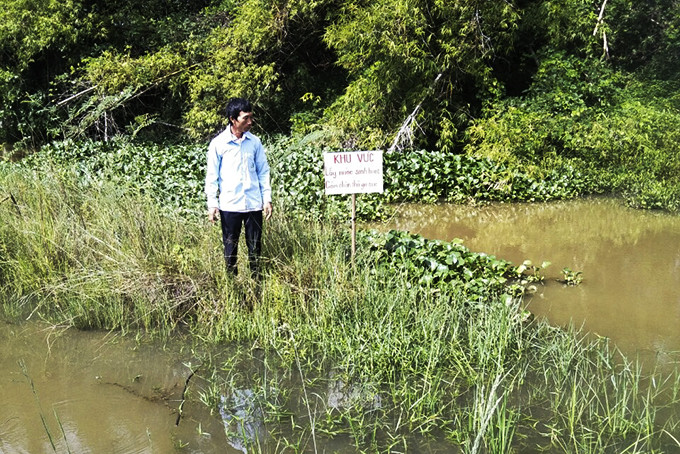Cắm mốc khu vực bảo hộ vệ sinh công trình cấp nước  Diên Lộc - Diên Bình - Diên Hòa. 