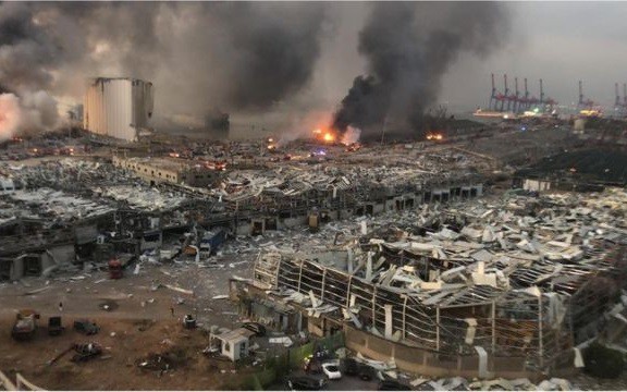 Vụ nổ ở Beirut. Ảnh: BBC.