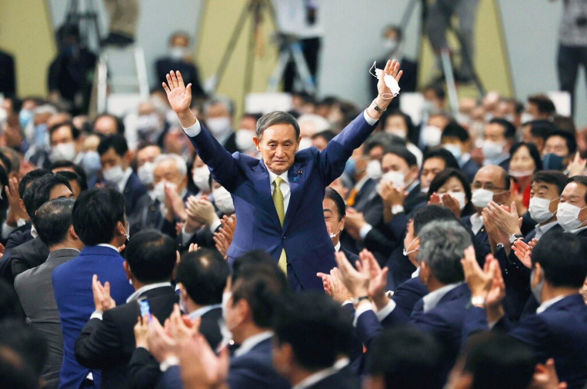  Ông Suga Yoshihide, Chánh văn phòng Nội các đã được bầu làm Chủ tịch Đảng LDP cầm quyền với số phiếu cao, đồng nghĩa với việc sẽ là Thủ tướng Nhật Bản thay thế cho ông Abe. Ảnh: AP