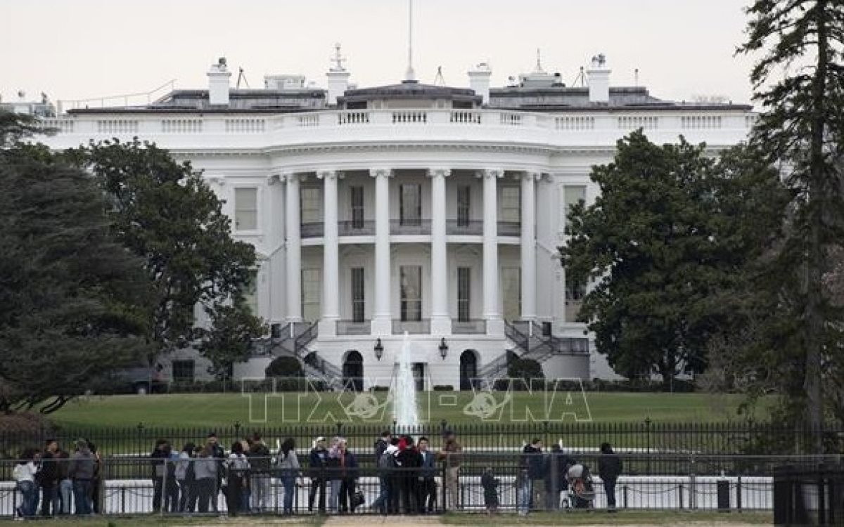 Quang cảnh bên ngoài Nhà Trắng ở Washington D.C., Mỹ.