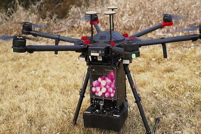 Drone thả bóng chữa cháy tạo ra lửa chặn ngăn đám cháy rừng lan rộng. 
