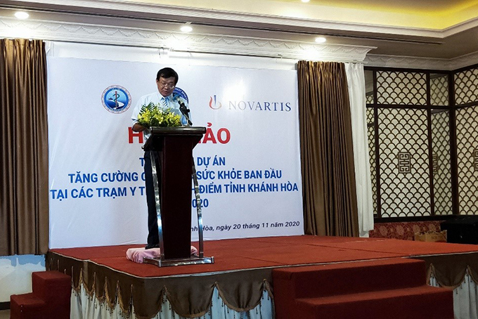 Thạc sĩ, Bác sĩ Nguyễn Đình Thoan – Phó Giám đốc Sở Y tế tỉnh Khánh Hòa phát biểu tại hội thảo