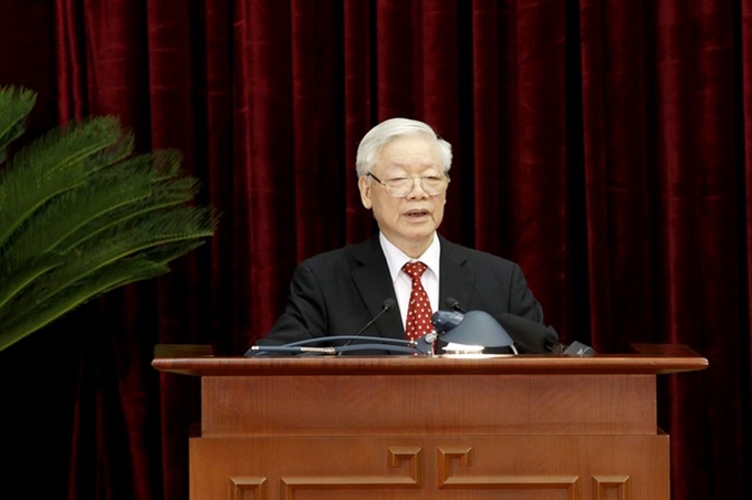 Tổng Bí thư, Chủ tịch nước Nguyễn Phú Trọng phát biểu khai mạc Hội nghị. 