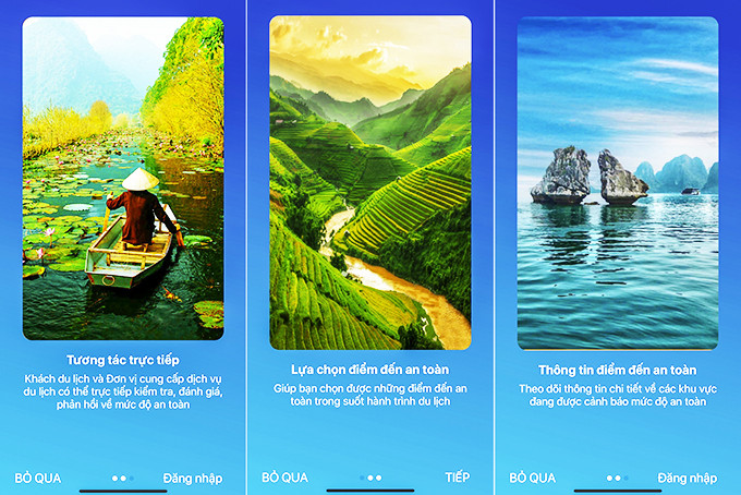 Ứng dụng “Du lịch Việt Nam an toàn”,  một trong những sản phẩm công nghệ số mới nhất của du lịch Việt Nam.
