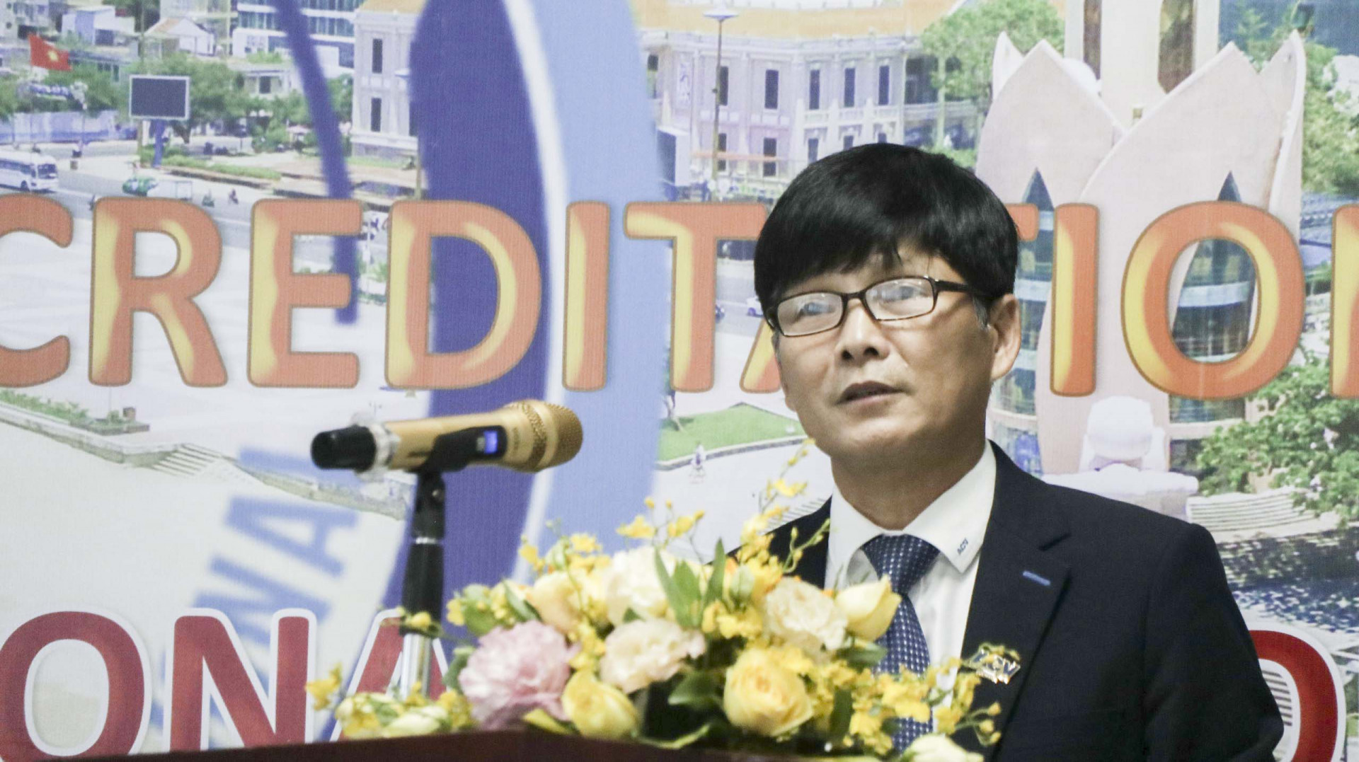 Ông Nguyễn Bá Quân - Giám đốc Cảng Hàng không quốc tế Cam Ranh phát biểu tại buổi lễ.