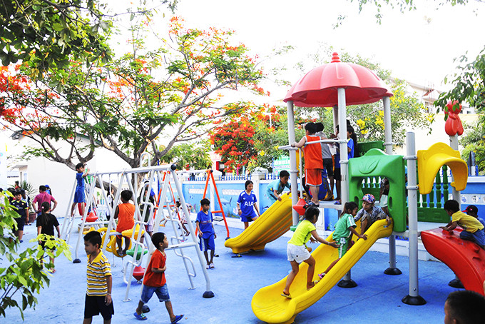 Công trình khu vui chơi cho thiếu nhi được Tỉnh đoàn thực hiện tại xã Ninh Vân (thị xã Ninh Hòa) trong năm 2020.