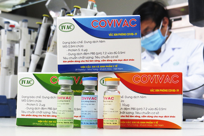 Vắc xin Covivac do Viện Vắc xin và sinh phẩm y tế sản xuất.