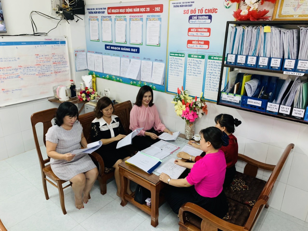 Đoàn công tác kiểm tra tại trường mầm non Baby (phường Vĩnh Hải, TP.Nha Trang)