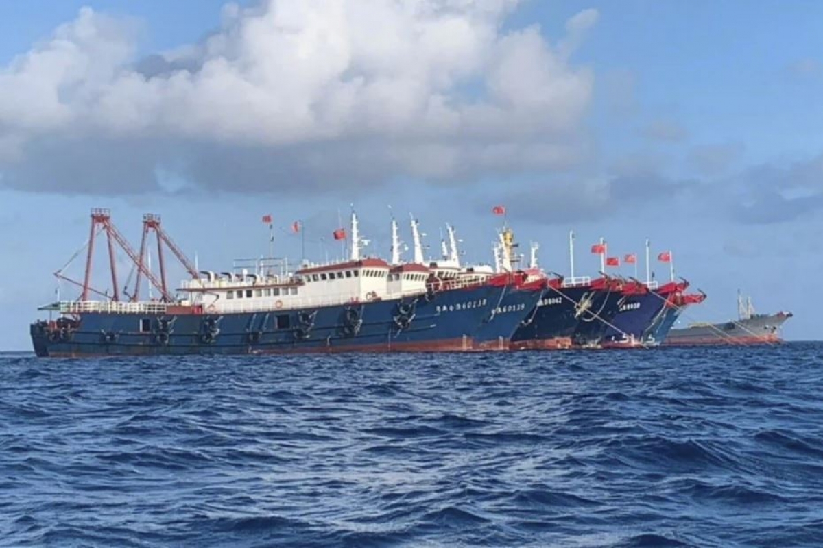 Philippines kêu gọi các tàu của Trung Quốc rời khỏi khu vực Đá Ba Đầu ở Biển Đông. Ảnh: AP