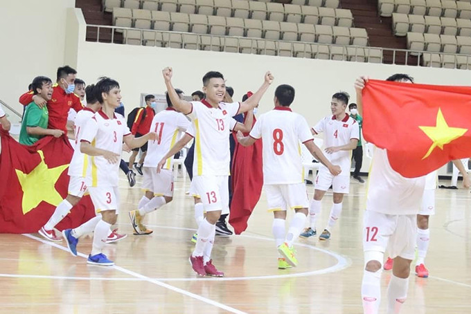 Tuyển Futsal Việt Nam trong chiến tích lần thứ 2 lọt vào Vòng chung kết FIFA World Cup. Nguồn: VFF
