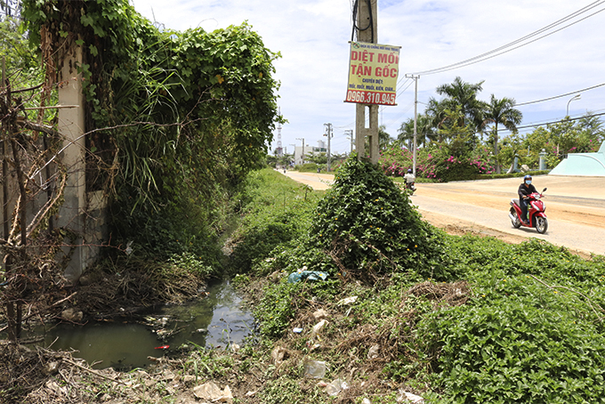 Đường Mai Thị Dõng: Hệ thống thoát nước thải xuống cấp