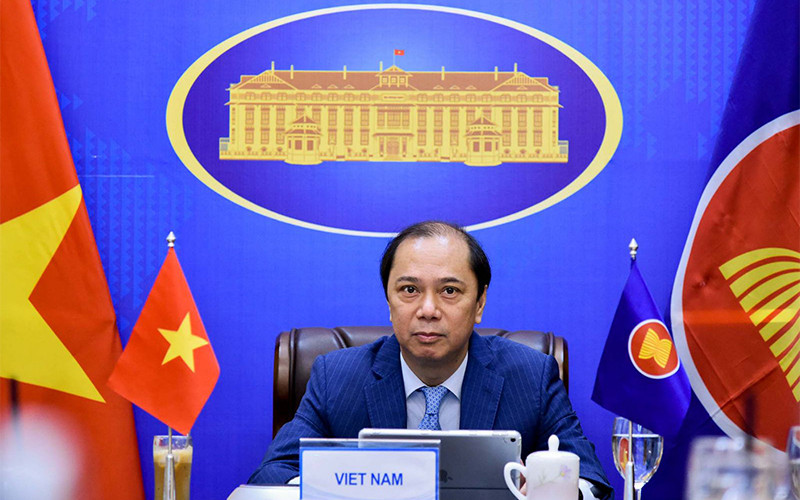 Thứ trưởng Ngoại giao Nguyễn Quốc Dũng, Trưởng SOM ASEAN của Việt Nam, đã dẫn đầu đoàn Việt Nam tham dự cuộc họp. Ảnh: Bộ Ngoại giao