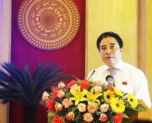 Ông Nguyễn Khắc Toàn - Phó Bí thư Thường trực Tỉnh ủy, Chủ tịch HĐND tỉnh Khánh Hòa phát biểu
