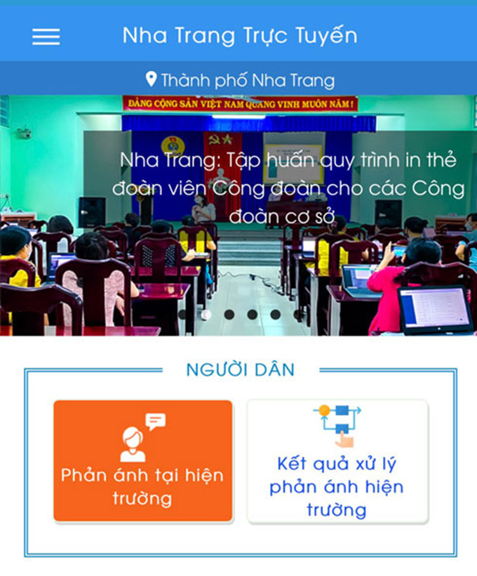 App Nha Trang trực tuyến giúp người dân phản ánh các vi phạm về đất đai và trật tự xây dựng.
