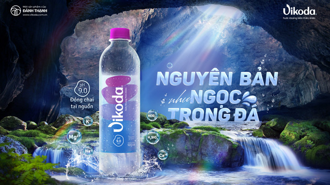 Thiết kế  chai nước khoáng  thiên nhiên Vikoda mới. 