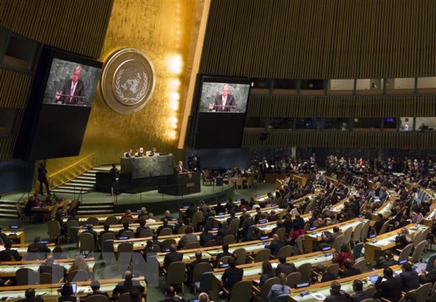 Toàn cảnh một phiên họp của Đại hội đồng Liên hợp quốc ở New York, Mỹ. (Ảnh: AFP/TTXVN)
