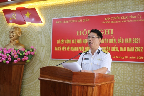 Đại tá Lã Văn Hùng phát biểu khai mạc hội nghị.