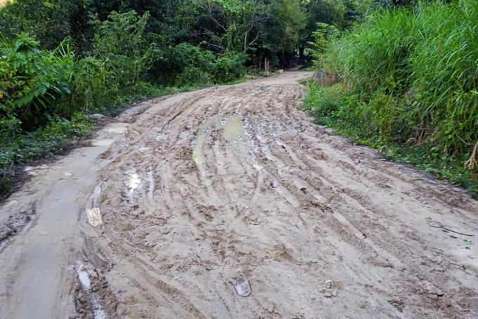 Hiện trạng tuyến đường phía bắc hồ Hoa Sơn.