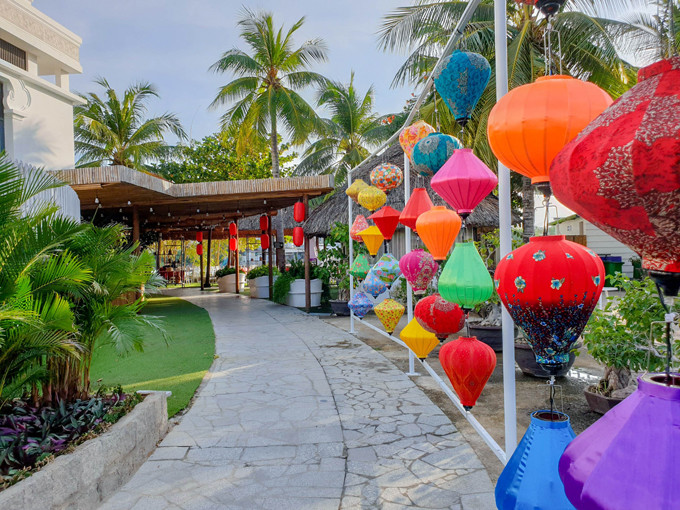 Champa Island Nha Trang trang trí đẹp mắt chào đón khách trở lại sau thời gian dài ảnh hưởng bởi dịch Covid-19.