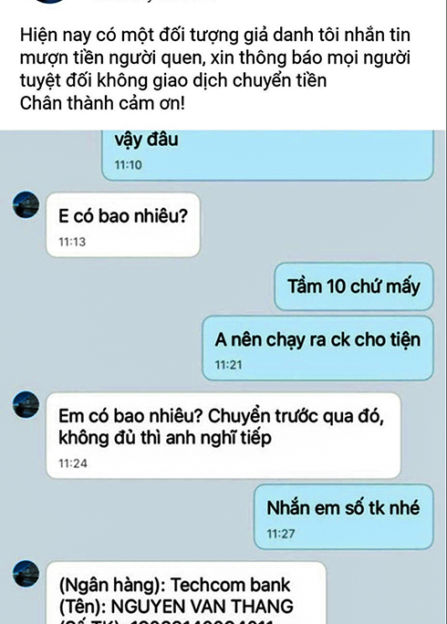Cảnh giác thủ đoạn lừa tiền qua mạng xã hội