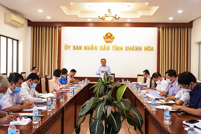 Ông Lê Hữu Hoàng phát biểu chỉ đạo tại cuộc họp.