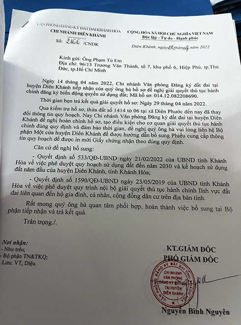 Chấn chỉnh tình trạng yêu cầu người dân phải có phiếu cung cấp thông tin quy hoạch khi làm sổ đỏ