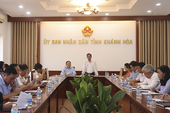 Ông Nguyễn Tấn Tuân phát biểu kết luận cuộc họp.