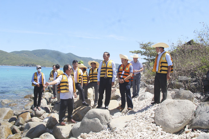 Đoàn công tác của Bộ Nông nghiệp và Phát triển nông thôn khảo sát tình trạng suy giảm rạn san hô vịnh Nha Trang.
