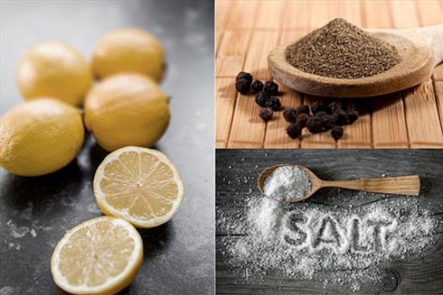 Hỗn hợp hạt tiêu, chanh và muối có nhiều lợi ích với sức khỏe. Đồ họa: Doãn Hằng