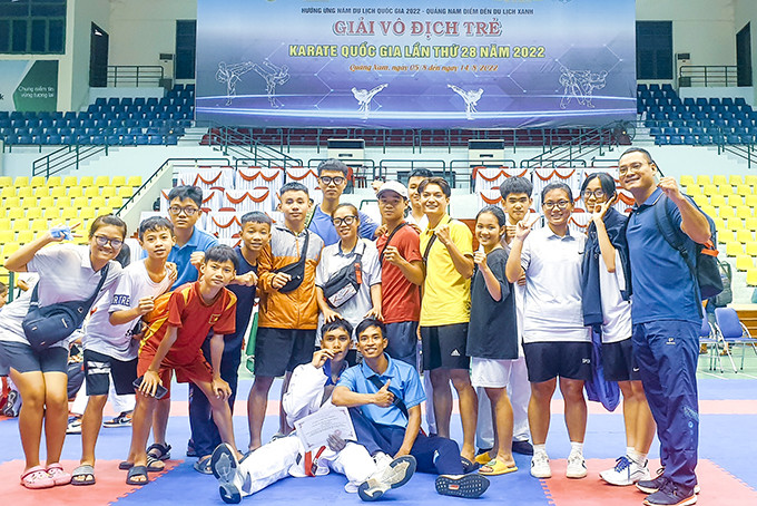 Đội tuyển karatedo Khánh Hòa tại giải trẻ quốc gia 2022 diễn ra tại Quảng Nam.