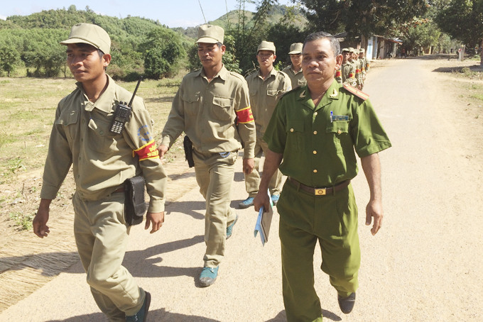 Đội tự quản an ninh trật tự xã Khánh Thành (huyện Khánh Vĩnh).