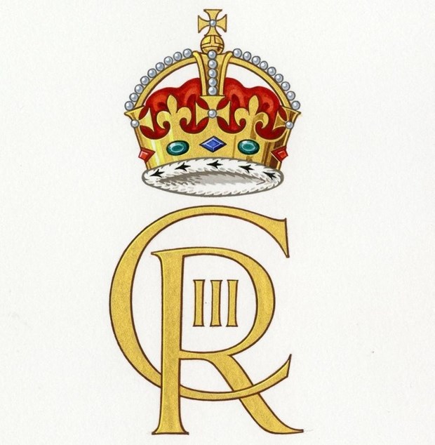 Huy hiệu chữ lồng mới của Vua Charles III gồm chữ C, R và vương miện hoàng gia. (Nguồn: Reuters)