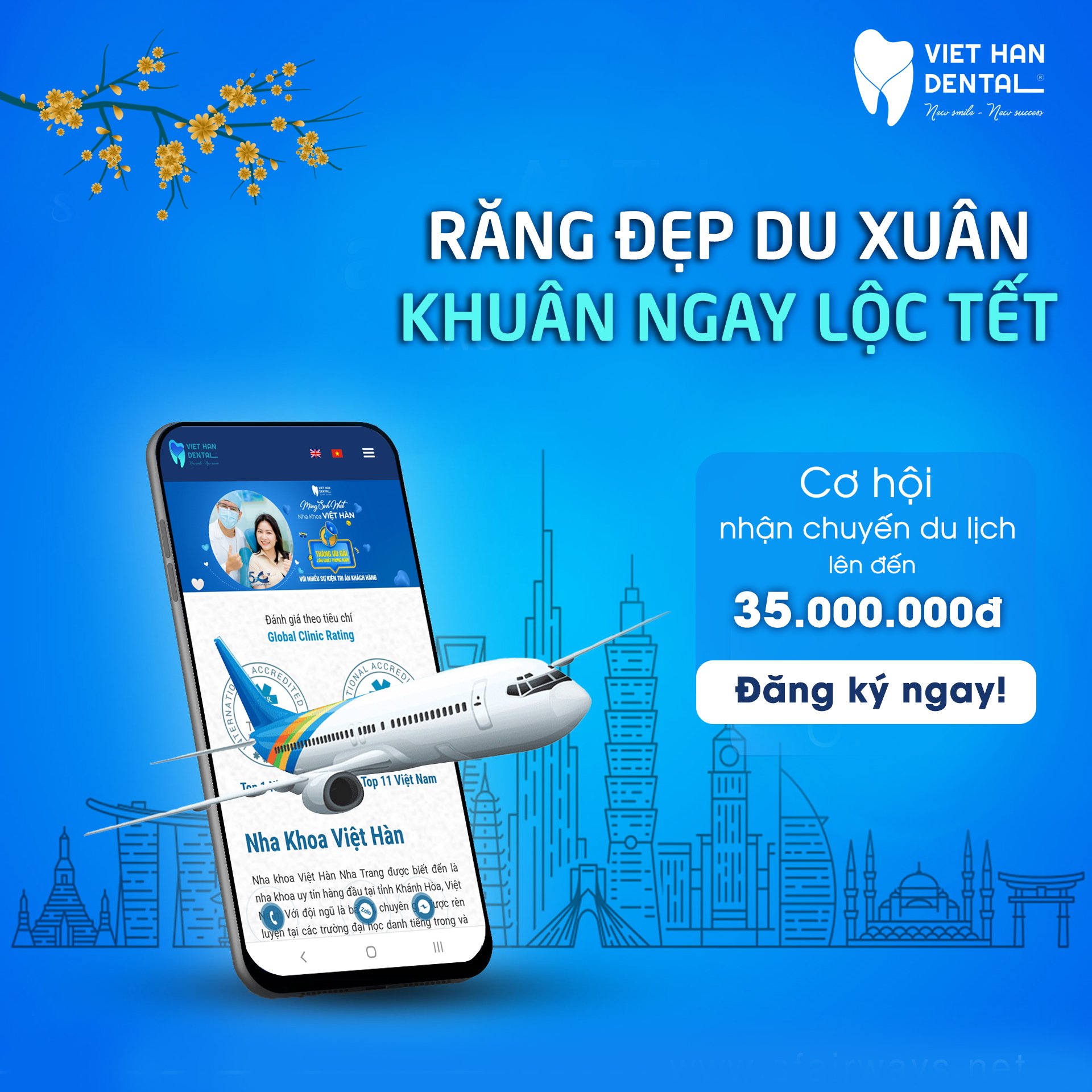 Du lịch Nha khoa: Một sự bùng nổ mới cuối năm 2022 tại Nha khoa Việt Hàn