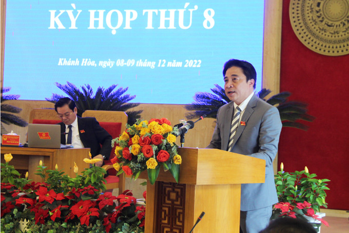 Ông Nguyễn Khắc Toàn phát biểu bế mạc Kỳ họp thứ 8, HĐND tỉnh khóa VII.