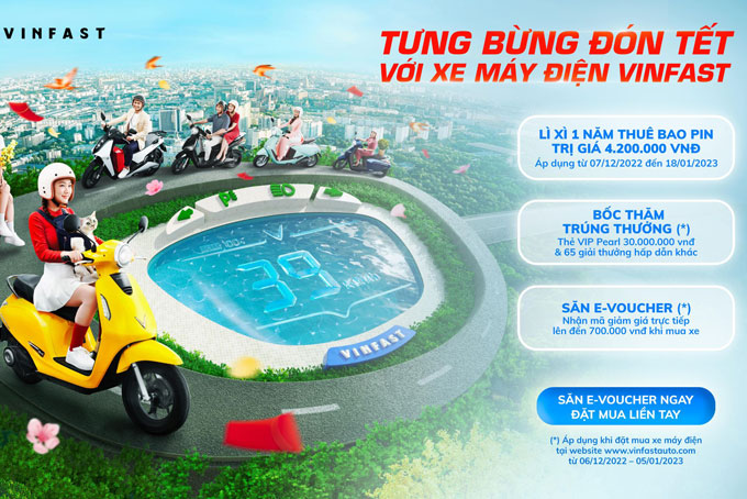 Cơ hội nhận ngay ưu đãi lên đến gần 35 triệu đồng khi mua xe máy điện VinFast