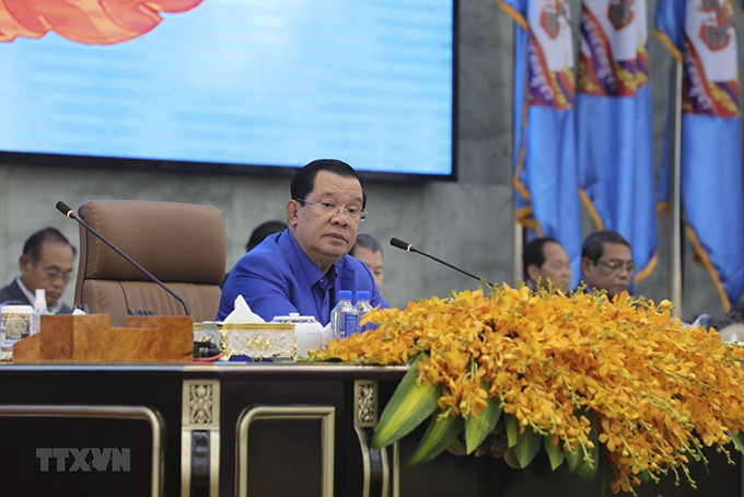 Chủ tịch Đảng Nhân dân Campuchia Hun Sen. (Ảnh: AKP/TTXVN phát)