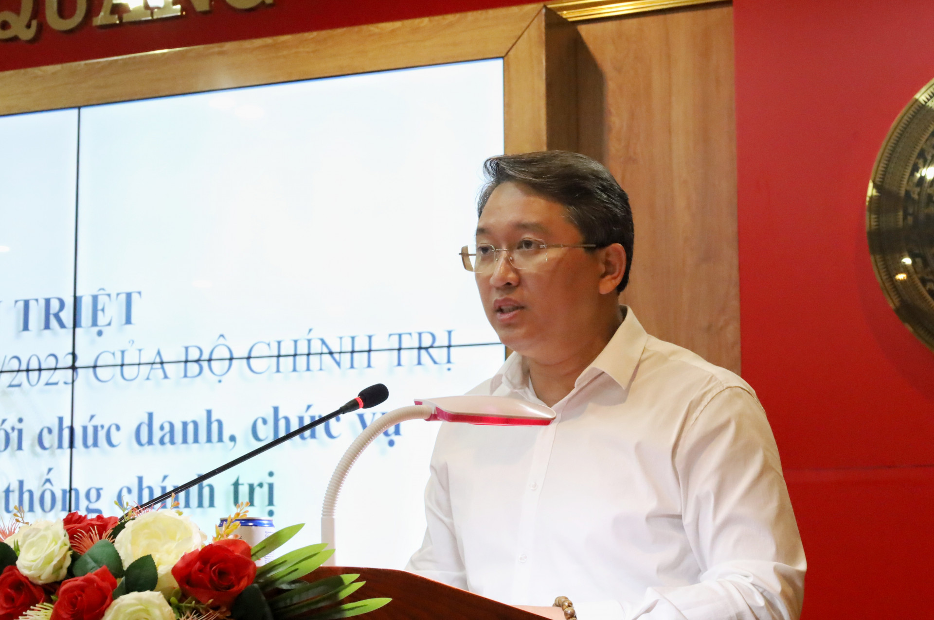 Bí thư Tỉnh ủy Nguyễn Hải Ninh quán triệt nội dung Quy định 96 tại hội nghị.