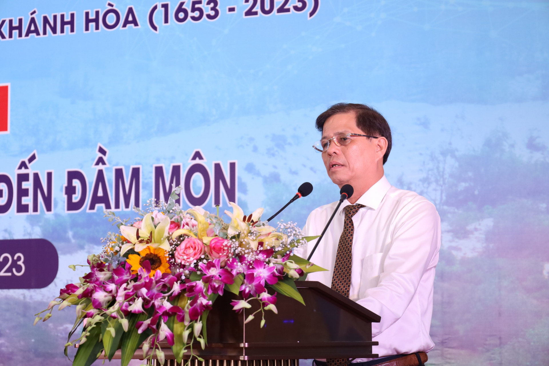 Ông Nguyễn Tấn Tuân - Chủ tịch UBND tỉnh Khánh Hòa phát biểu tại lễ khánh thành dự án.